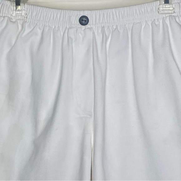 Woman Within Women’s Denim Shorts 14W White Pleated Knee Length Elastic Waist - Picture 13 of 14